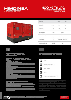 Stromerzeuger, Benzin HIMOINSA HGO-40 T5 LPG