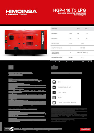 Stromerzeuger, Benzin HIMOINSA HGP-110 T5 LPG