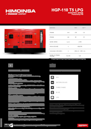 Stromerzeuger, Benzin HIMOINSA HGP-110 T5 LPG