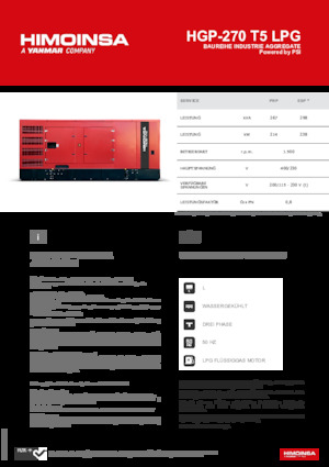Stromerzeuger, Benzin HIMOINSA HGP-270 T5 LPG