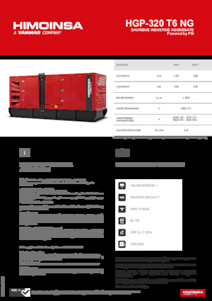 Stromerzeuger, Benzin HIMOINSA HGP-320 T6 NG