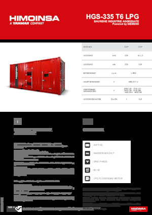 Stromerzeuger, Benzin HIMOINSA HGS-335 T6 LPG