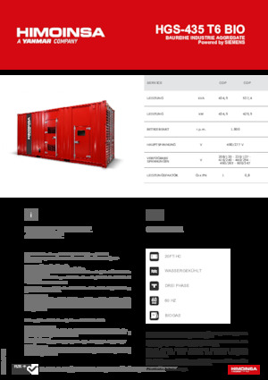 Stromerzeuger, Benzin HIMOINSA HGS-435 T6 BIO