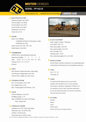 Grader PowerPlus PP14G-IX
