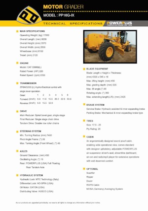 Grader PowerPlus PP16G-IX