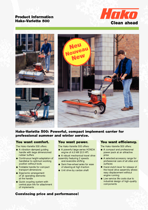 Handgeführte Kehrmaschinen Hako Variette 500