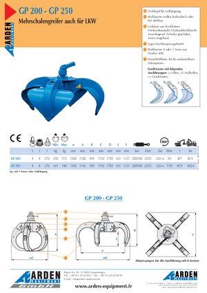 Hydr. Mehrschalengreifer Arden GP 200