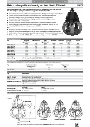 Hydr. Mehrschalengreifer Kinshofer P 40 V 800-5 F