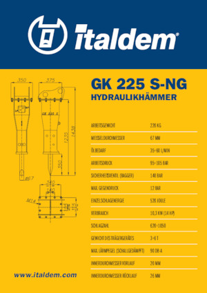 Hydraulik-Meißelhämmer Italdem GK 225 S-NG
