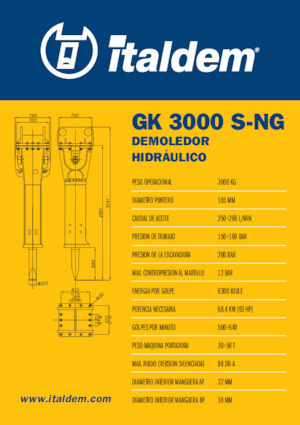 Hydraulik-Meißelhämmer Italdem GK 3000 S-NG