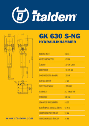 Hydraulik-Meißelhämmer Italdem GK 630 S-NG