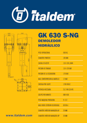 Hydraulik-Meißelhämmer Italdem GK 630 S-NG