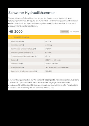 Hydraulik-Meißelhämmer Epiroc HB 2000