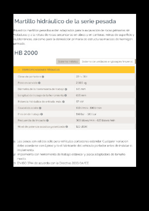 Hydraulik-Meißelhämmer Epiroc HB 2000