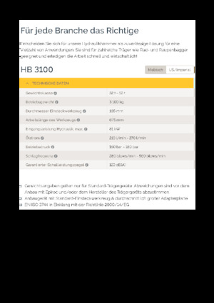 Hydraulik-Meißelhämmer Epiroc HB 3100