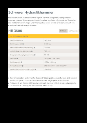 Hydraulik-Meißelhämmer Epiroc HB 3600