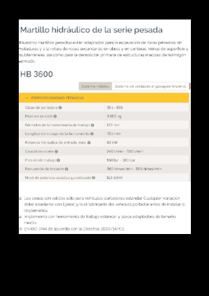 Hydraulik-Meißelhämmer Epiroc HB 3600