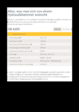 Hydraulik-Meißelhämmer Epiroc HB 4100