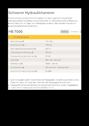 Hydraulik-Meißelhämmer Epiroc HB 7000