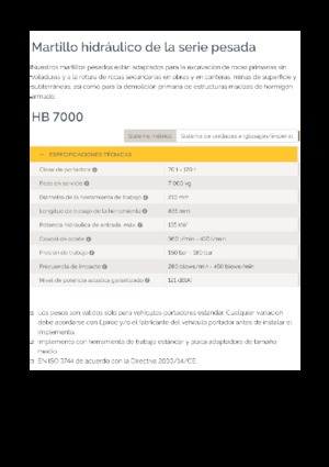 Hydraulik-Meißelhämmer Epiroc HB 7000