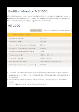 Hydraulik-Meißelhämmer Epiroc MB 1000