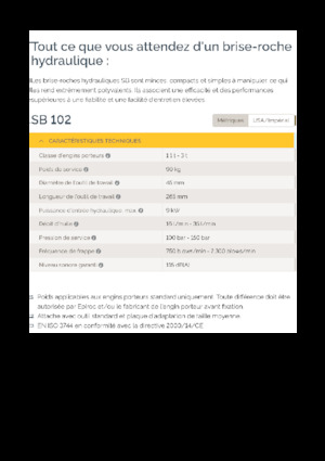 Hydraulik-Meißelhämmer Epiroc SB 102