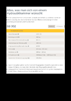 Hydraulik-Meißelhämmer Epiroc SB 302