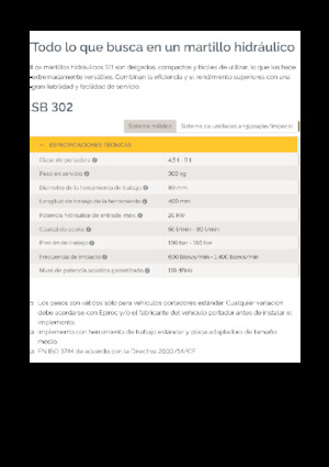Hydraulik-Meißelhämmer Epiroc SB 302