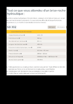 Hydraulik-Meißelhämmer Epiroc SB 302