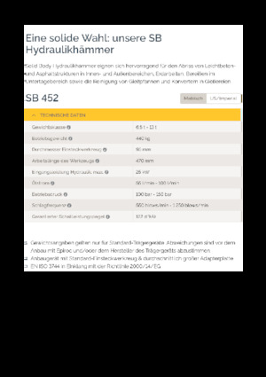 Hydraulik-Meißelhämmer Epiroc SB 452
