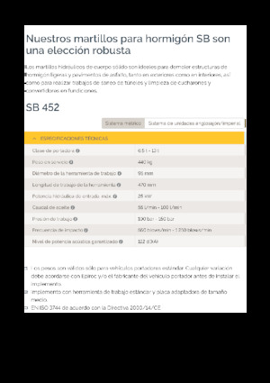 Hydraulik-Meißelhämmer Epiroc SB 452