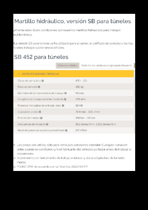 Hydraulik-Meißelhämmer Epiroc SB 452 T