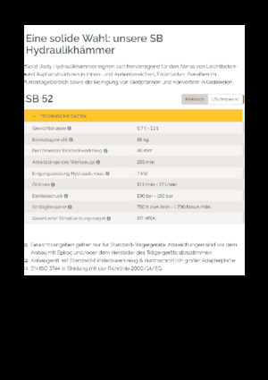 Hydraulik-Meißelhämmer Epiroc SB 52