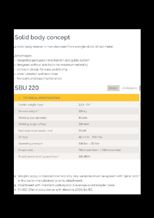 Hydraulik-Meißelhämmer Epiroc SBU 220