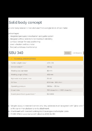 Hydraulik-Meißelhämmer Epiroc SBU 340