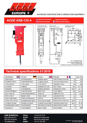 Hydraulik-Meißelhämmer ACDE ASB125A