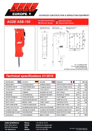 Hydraulik-Meißelhämmer ACDE ASB150