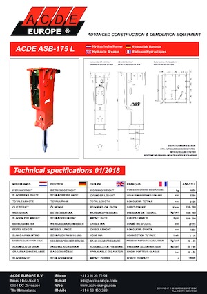 Hydraulik-Meißelhämmer ACDE ASB175L