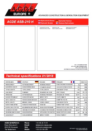 Hydraulik-Meißelhämmer ACDE ASB210H
