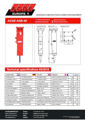 Hydraulik-Meißelhämmer ACDE ASB40