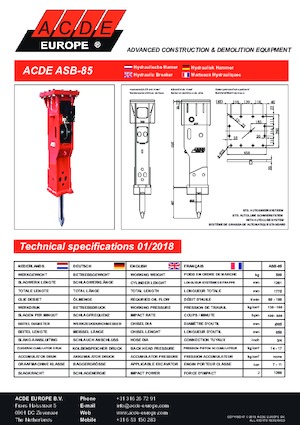 Hydraulik-Meißelhämmer ACDE ASB85