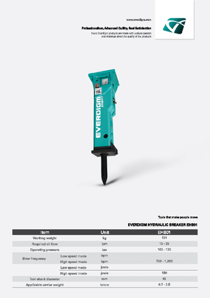 Hydraulik-Meißelhämmer Everdigm EHB01