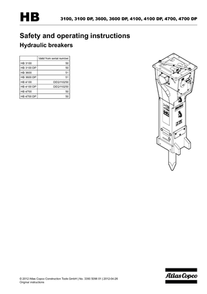 Hydraulik-Meißelhämmer Atlas Copco HB 3100
