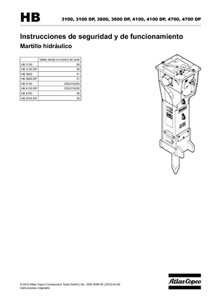Hydraulik-Meißelhämmer Atlas Copco HB 3100