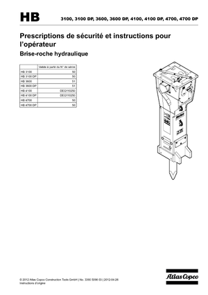 Hydraulik-Meißelhämmer Atlas Copco HB 3100