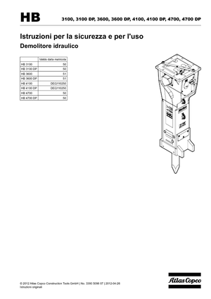 Hydraulik-Meißelhämmer Atlas Copco HB 3100