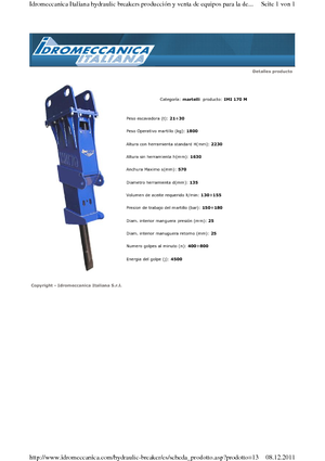 Hydraulik-Meißelhämmer Idromeccanica IMI 170 M