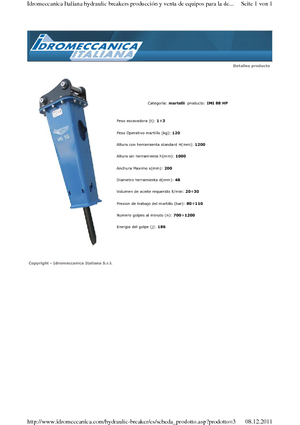 Hydraulik-Meißelhämmer Idromeccanica IMI 88