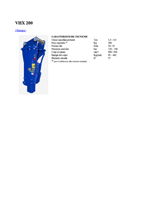 Hydraulik-Meißelhämmer Vistarini VHX 200