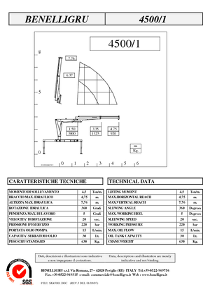 Hydr. Ladekrane Benelligru 4500/1